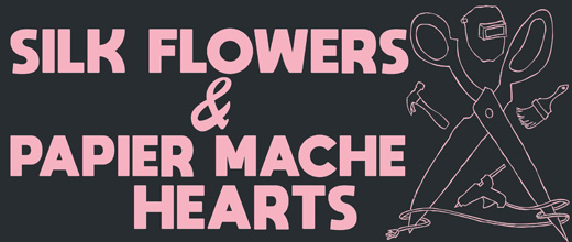 Silk Flowers and Papier Mache Hearts